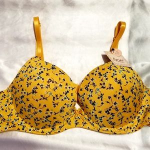 Brand new beautiful yellow floral 36c bra